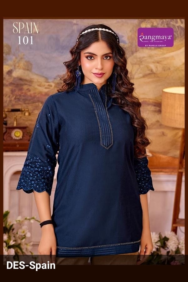 Spain By Rangmaya Vertican Short Tunic Ladies Top